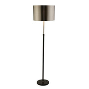 Rachel Floor Lamp - Black Metal, Satin Silver & Chrome Shade E27