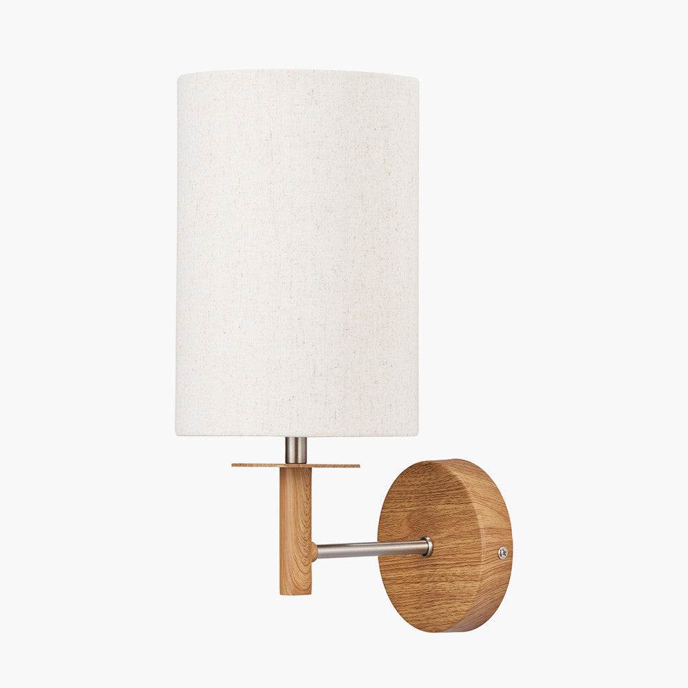 Bonham Wall Light - Wood & Silver