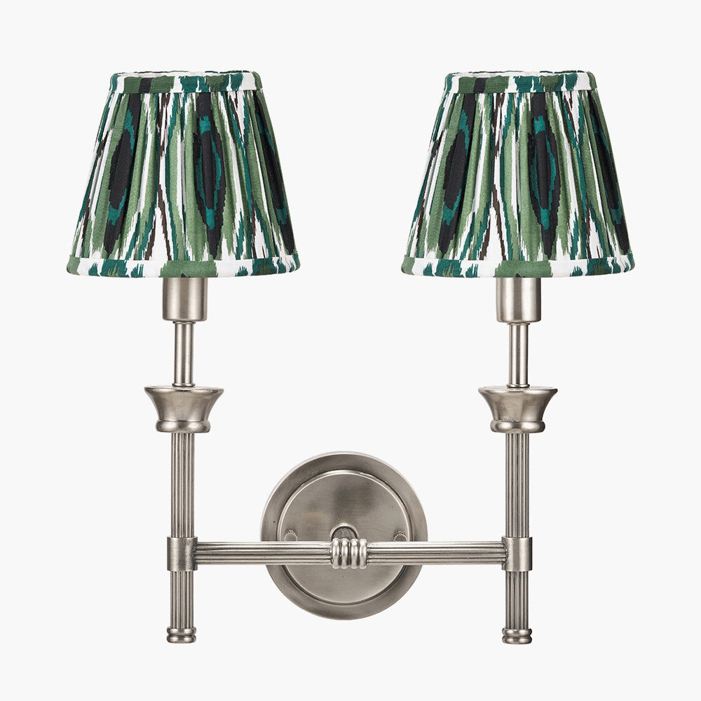 Salvatore Antique Silver Double Wall Light - Various Shades