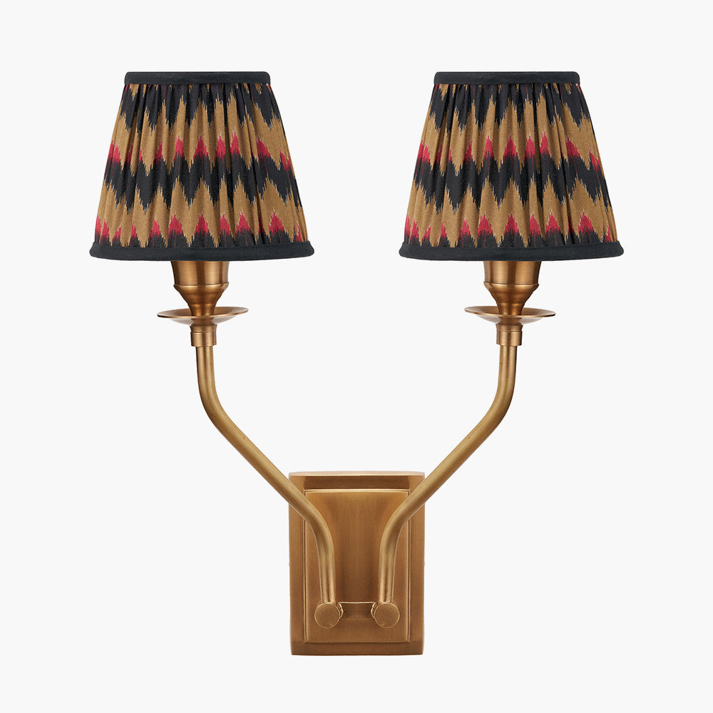Tatiana Antique Brass Double Wall Light - Various Shades