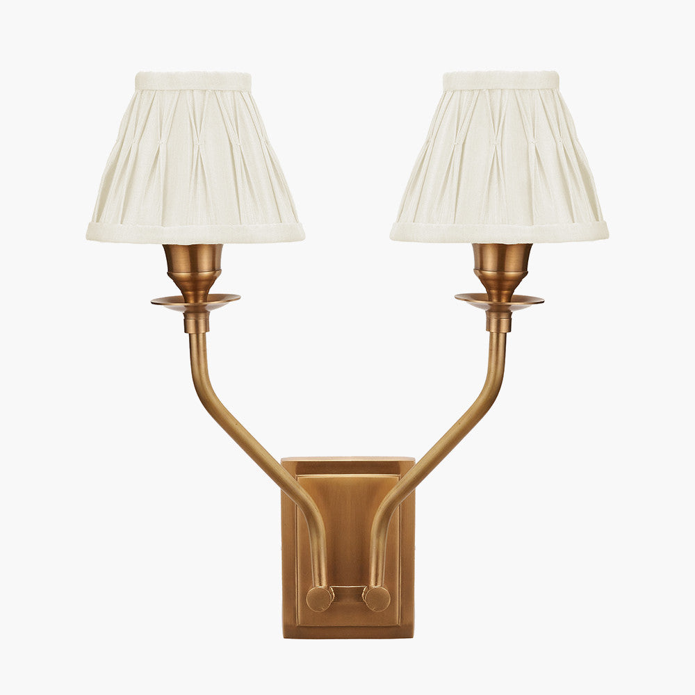 Tatiana Antique Brass Double Wall Light - Various Shades