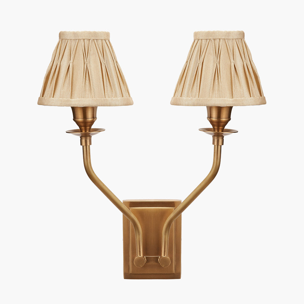 Tatiana Antique Brass Double Wall Light - Various Shades