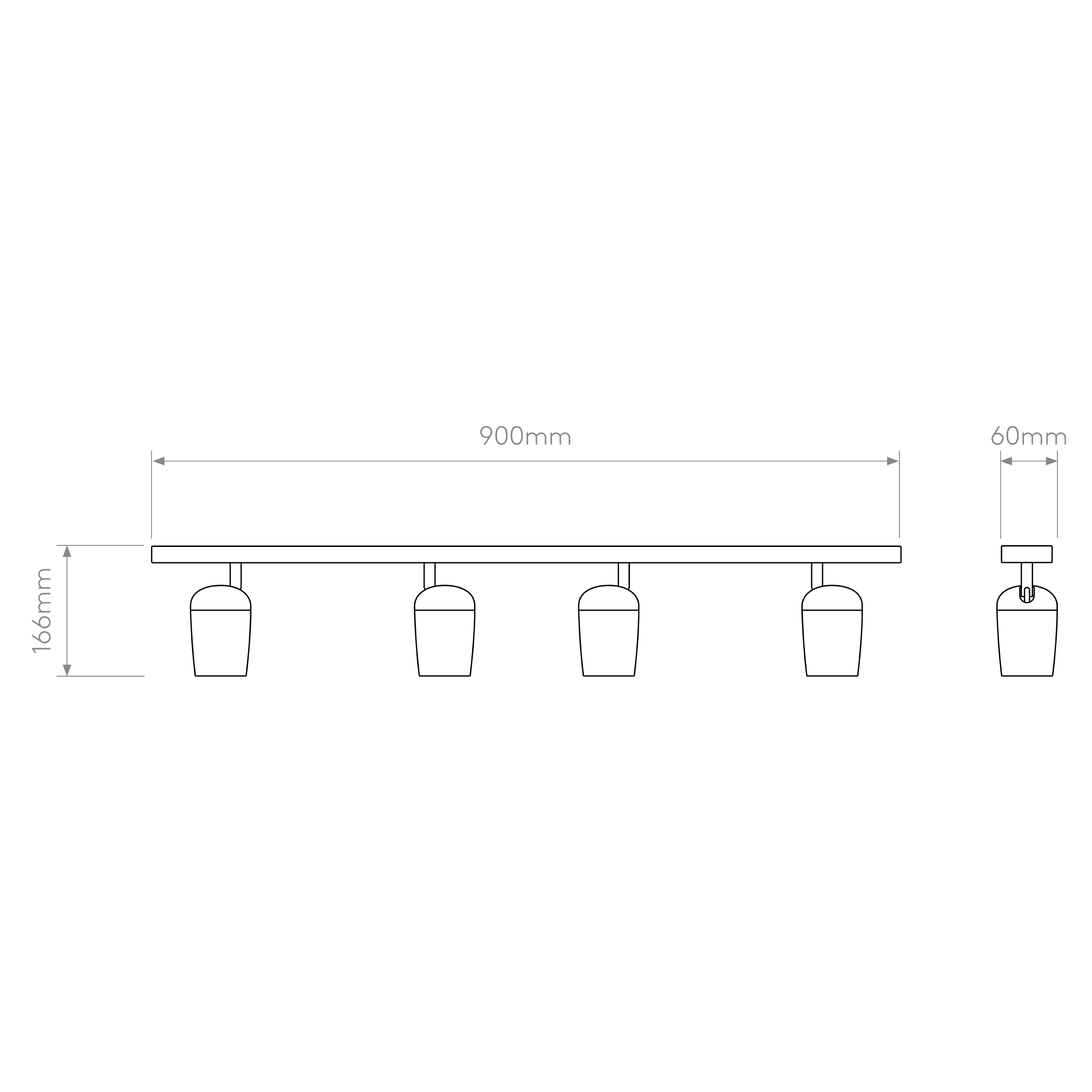 Koto 3/4/5Lt Bar Spotlight IP20  - Black/White