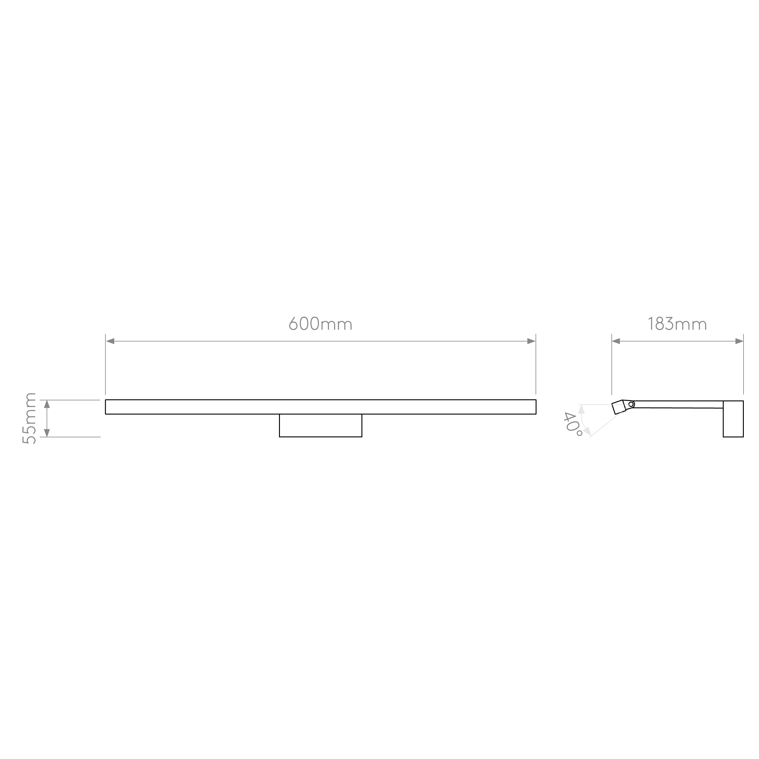 Mondrian 400/600 LED Picture Light- Bronze/ Matt Black