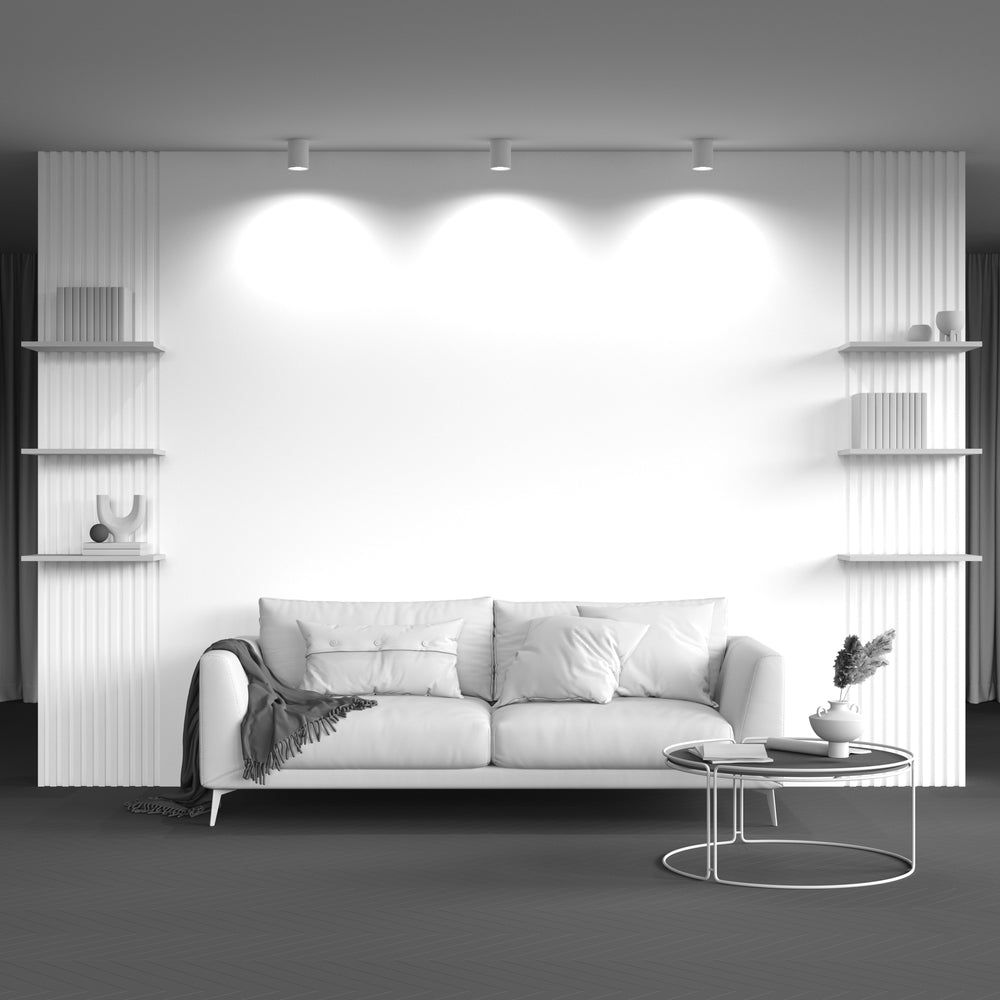 Slim Single Flush Spotlight IP20 - Black/White