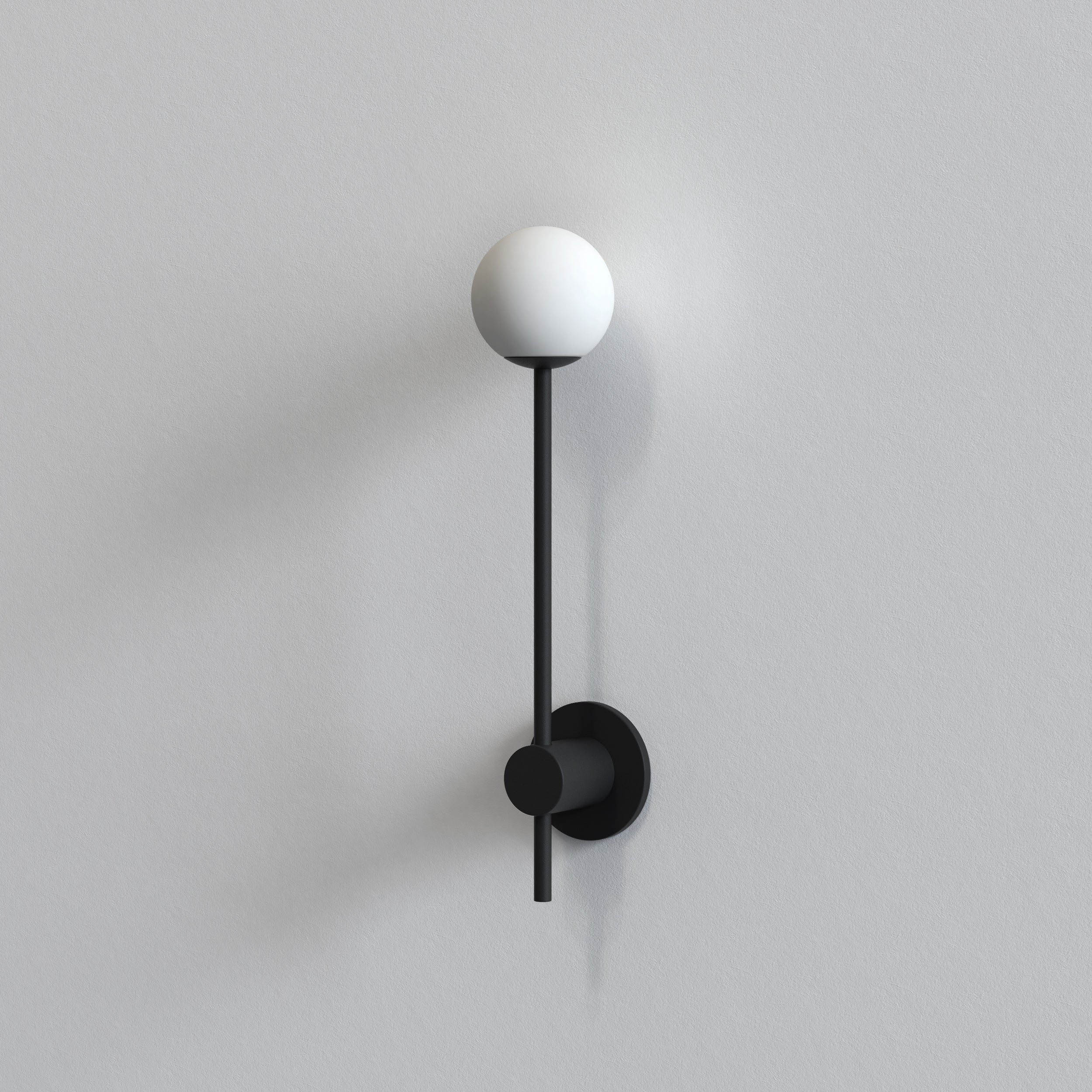 Orb Single Bathroom Wall Light- Polished Chrome/ Matt Black