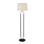 Jazz Floor Lamp Black Satin - Silver, Brass Metal with White & Black Velvet