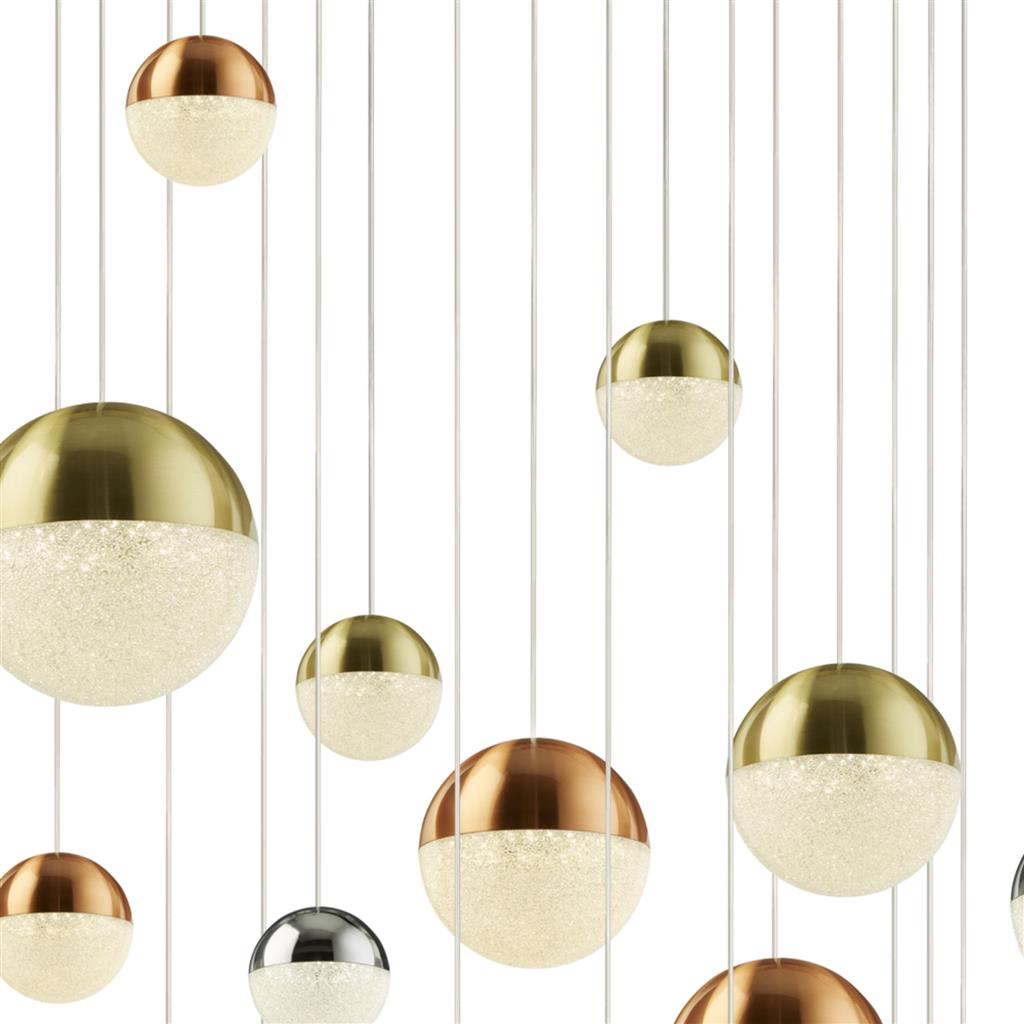 Planets 14/27/55Lt Multi-Drop - Copper, Chrome & Satin Brass Integrated LED