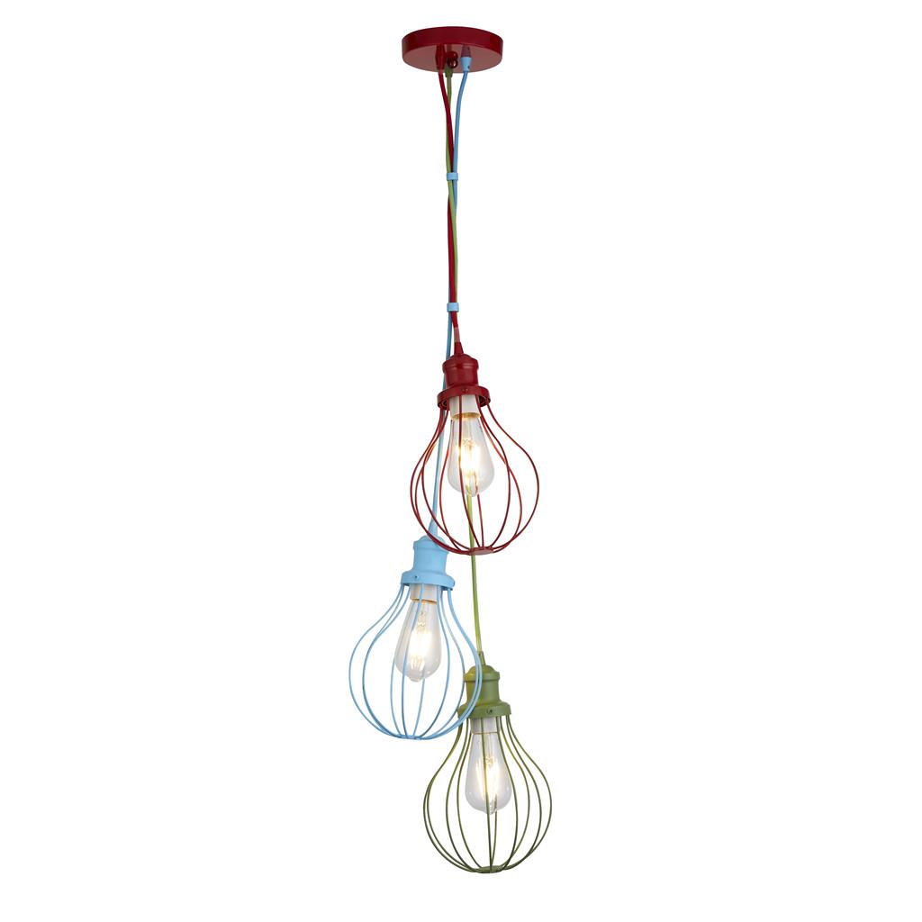 Novelty 3Lt Pendant - Multi-Coloured Metal