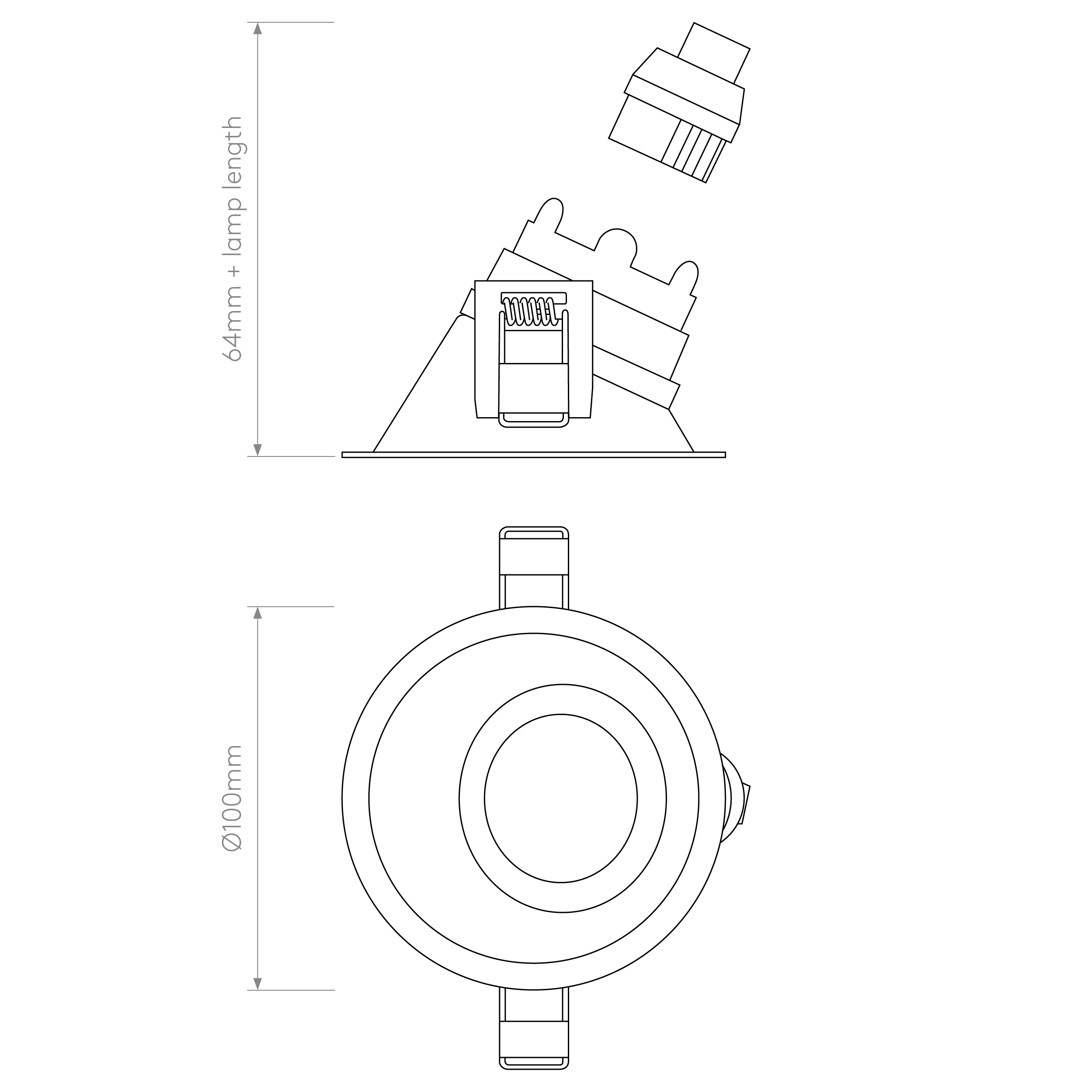 MinimaSquare IP65 Bathroom Recessed Ceiling Light Various Types