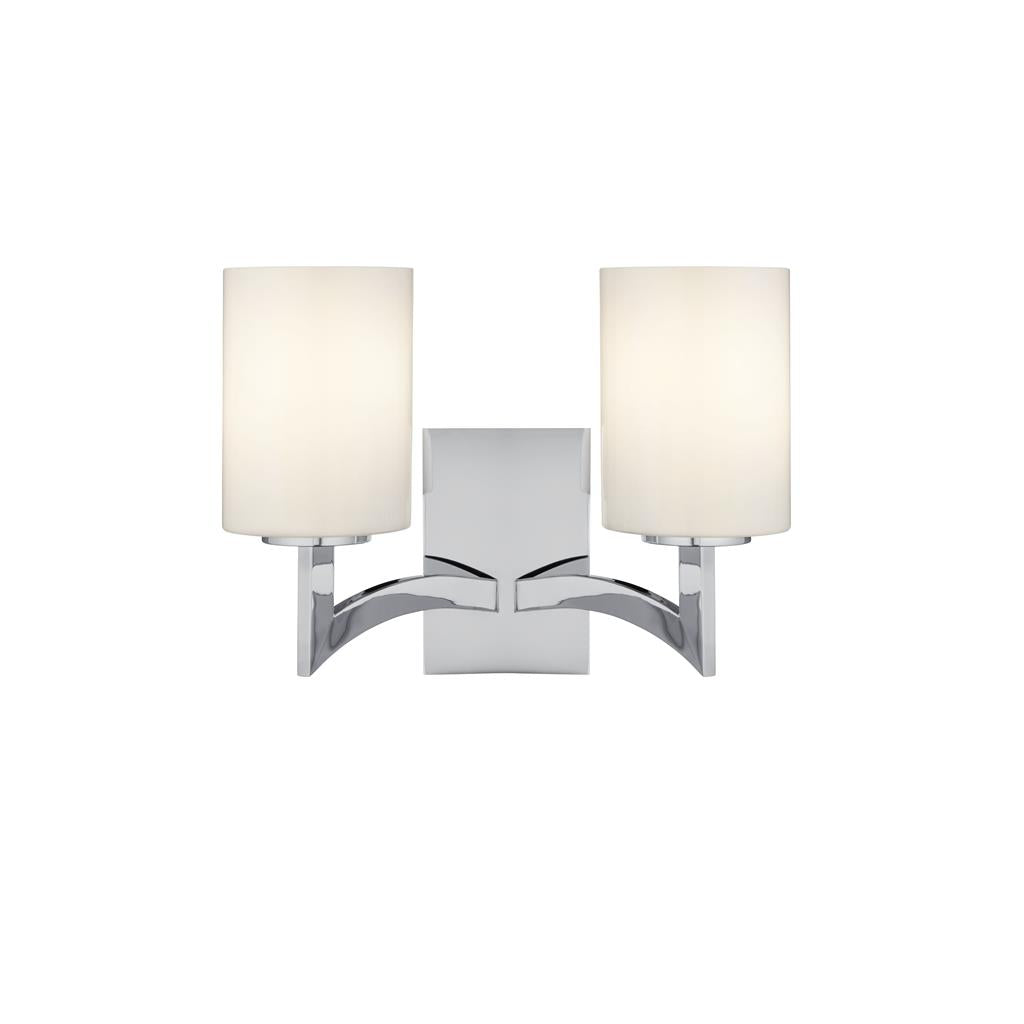Gina 2Lt Wall Light - Chrome and White