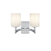 Gina 2Lt Wall Light - Chrome and White