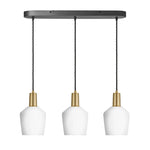 Sleek Opal Glass Schoolhouse Wire Cluster Light- Brass/ Pewter
