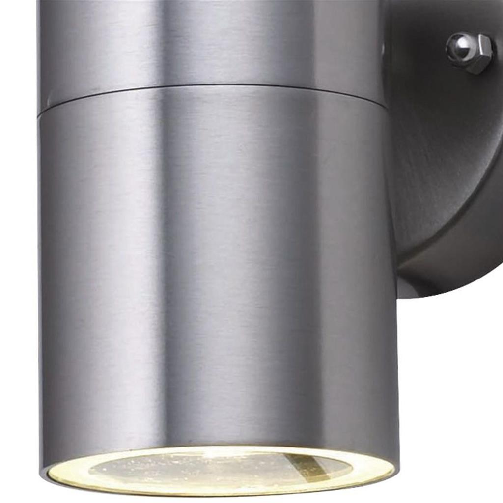 Metro Outdoor Wall Light - Stainless Steel Metal & Glass