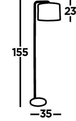 Gallow Floor Lamp-Antique Gold Metal, Marble & White Fabric E27