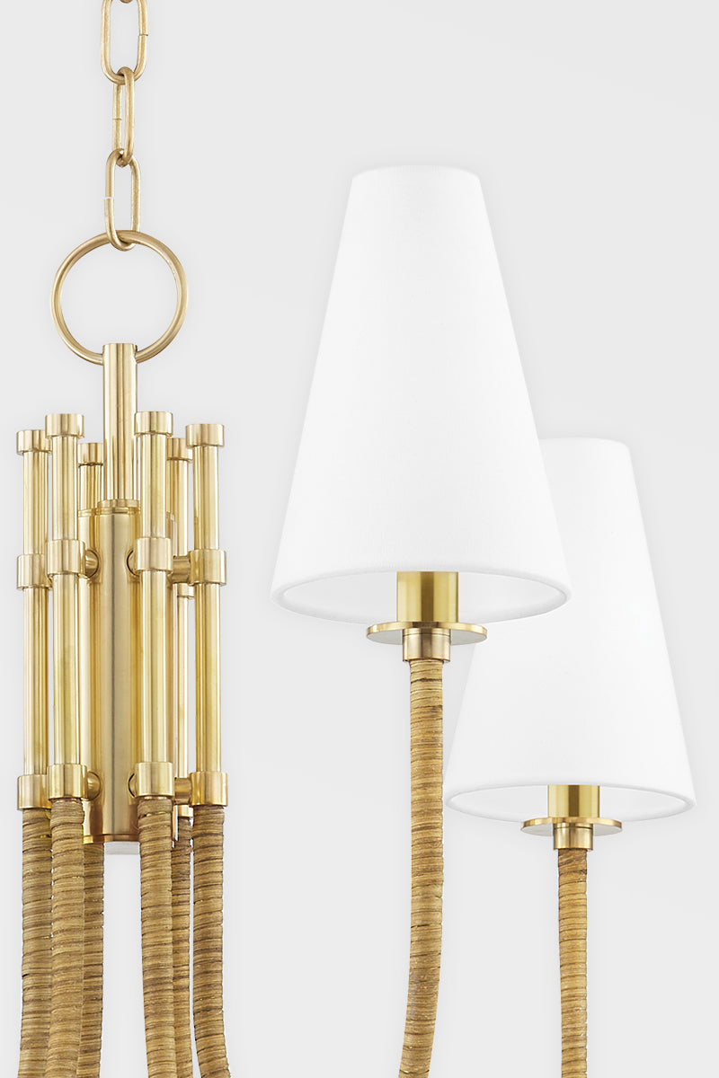 Ripley 6Lt Chandelier - Aged Brass