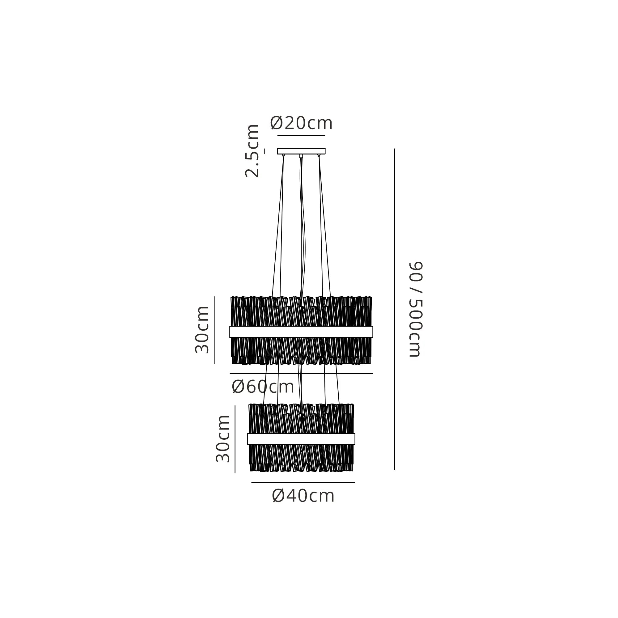 Bellina 2/3/4 Tier Chandelier - Various Sizes & Finishes