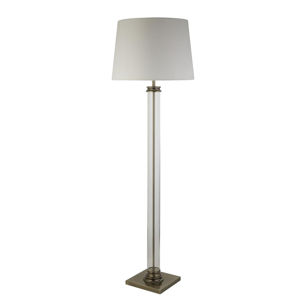 Pedestal Floor Lamp - Antique Brass/Black/Satin Silver E27