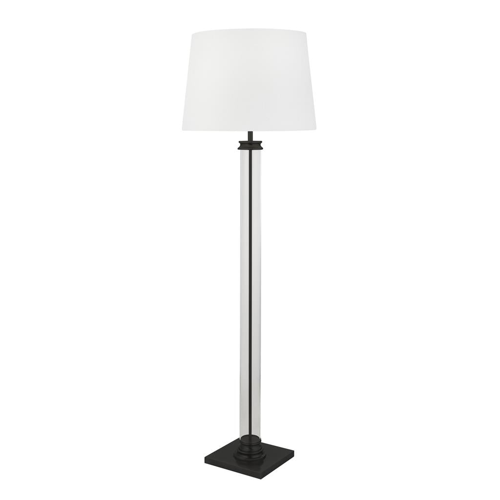 Pedestal Floor Lamp - Antique Brass/Black/Satin Silver E27