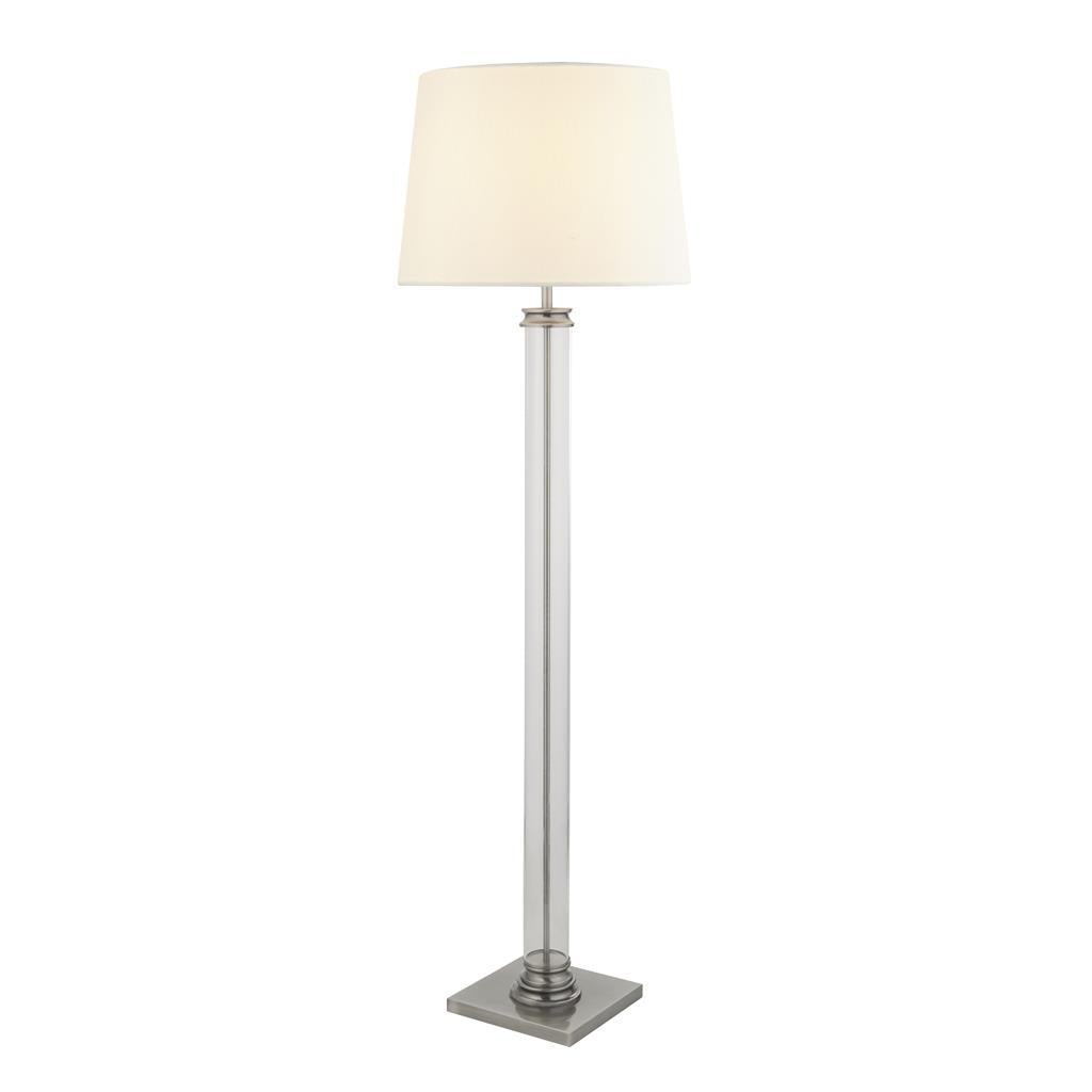 Pedestal Floor Lamp - Antique Brass/Black/Satin Silver E27