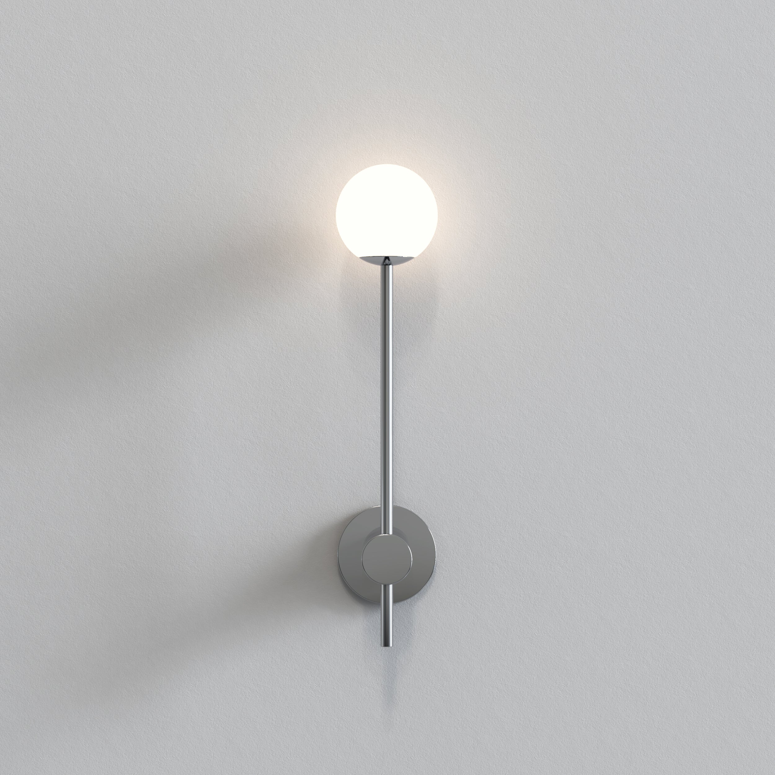 Orb Single Bathroom Wall Light- Polished Chrome/ Matt Black