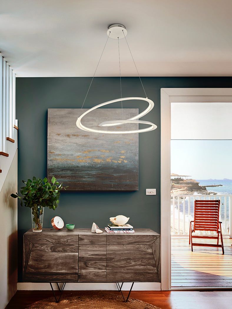 Looping· Lamp, Black, White Medium/Large Ø97