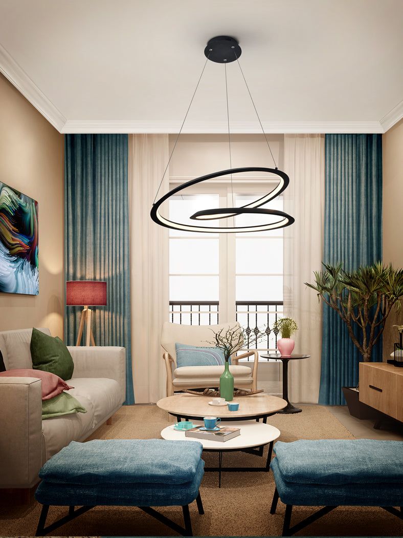 Looping· Lamp, Black, White Medium/Large Ø97