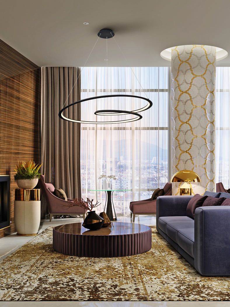 Looping· Lamp, Black, White Medium/Large Ø97