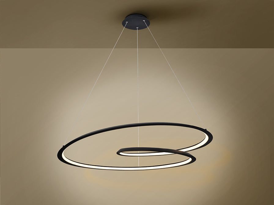 Looping· Lamp, Black, White Medium/Large Ø97