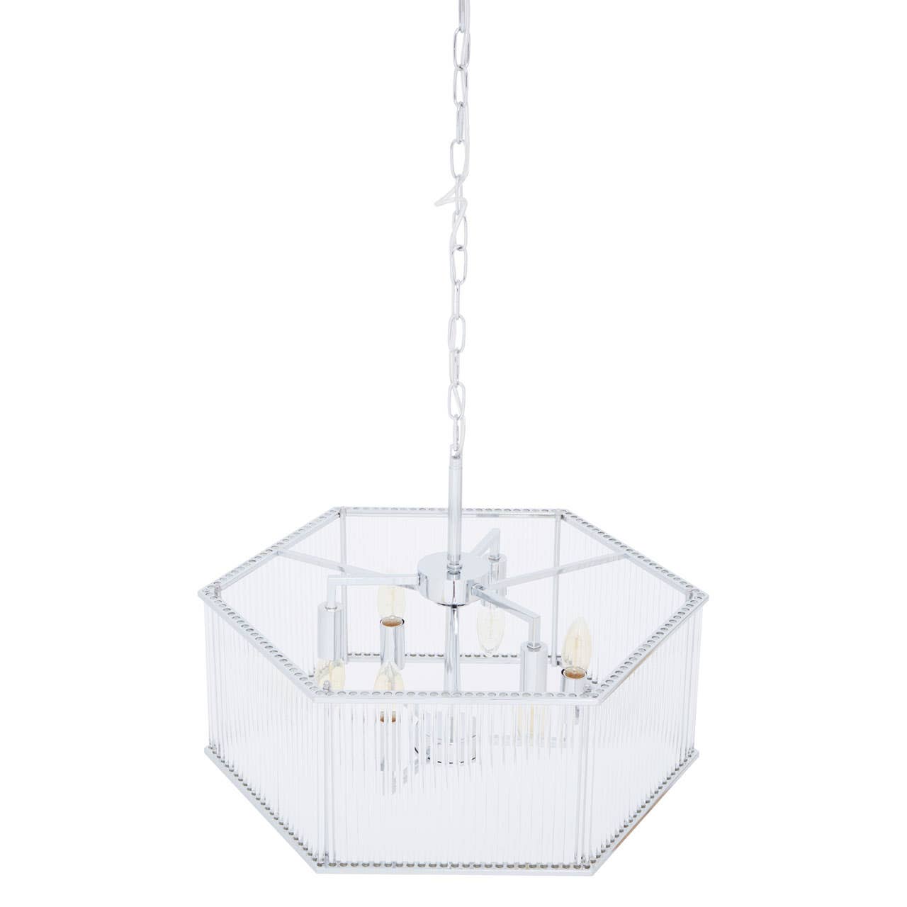 Lacey 6 Light Hexagonal Chrome Pendant Light