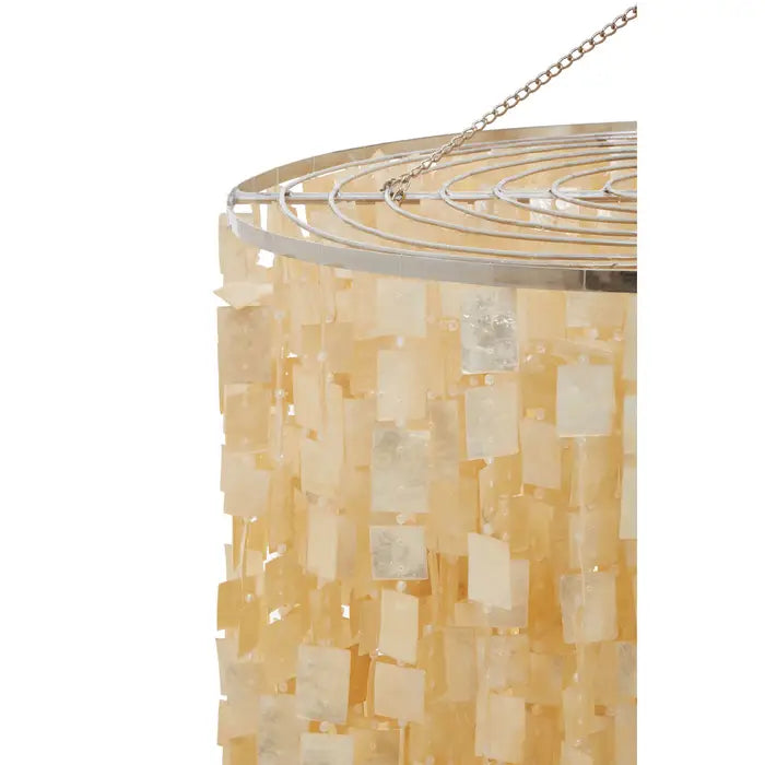 Bowral  Natural And Gold Shade Pendant Light