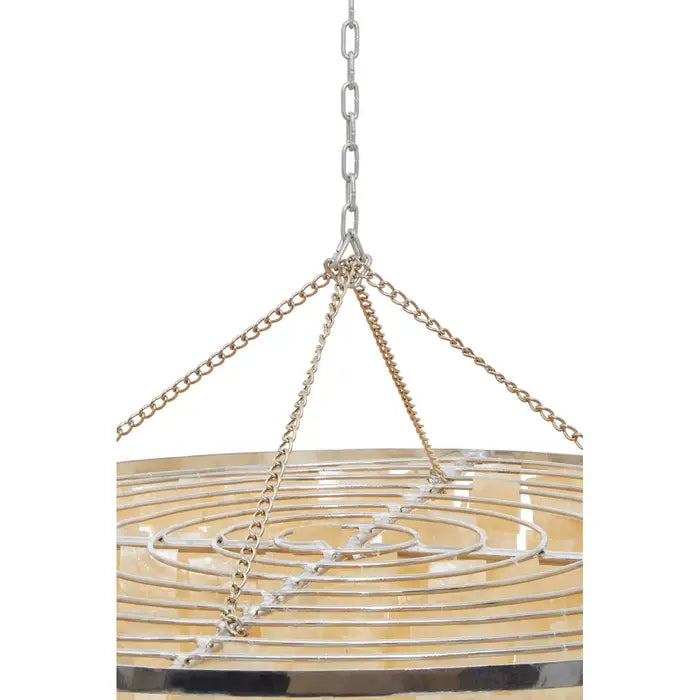 Bowral  Natural And Gold Shade Pendant Light