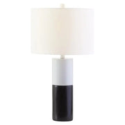 Selsey Black Marble Base and White Shade Table Lamp