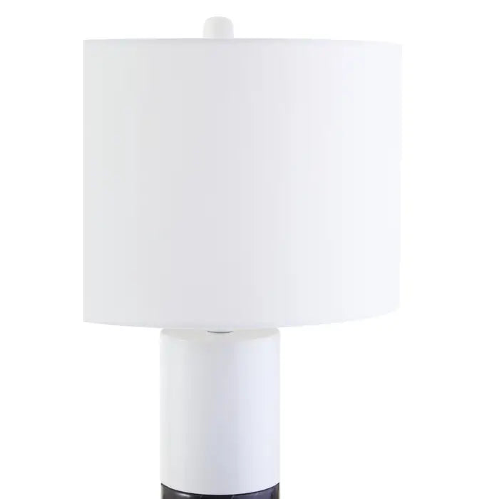 Selsey Black Marble Base and White Shade Table Lamp