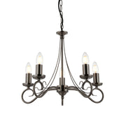 Ketley 5Lt Multi-Arm Pendant - Antique Silver