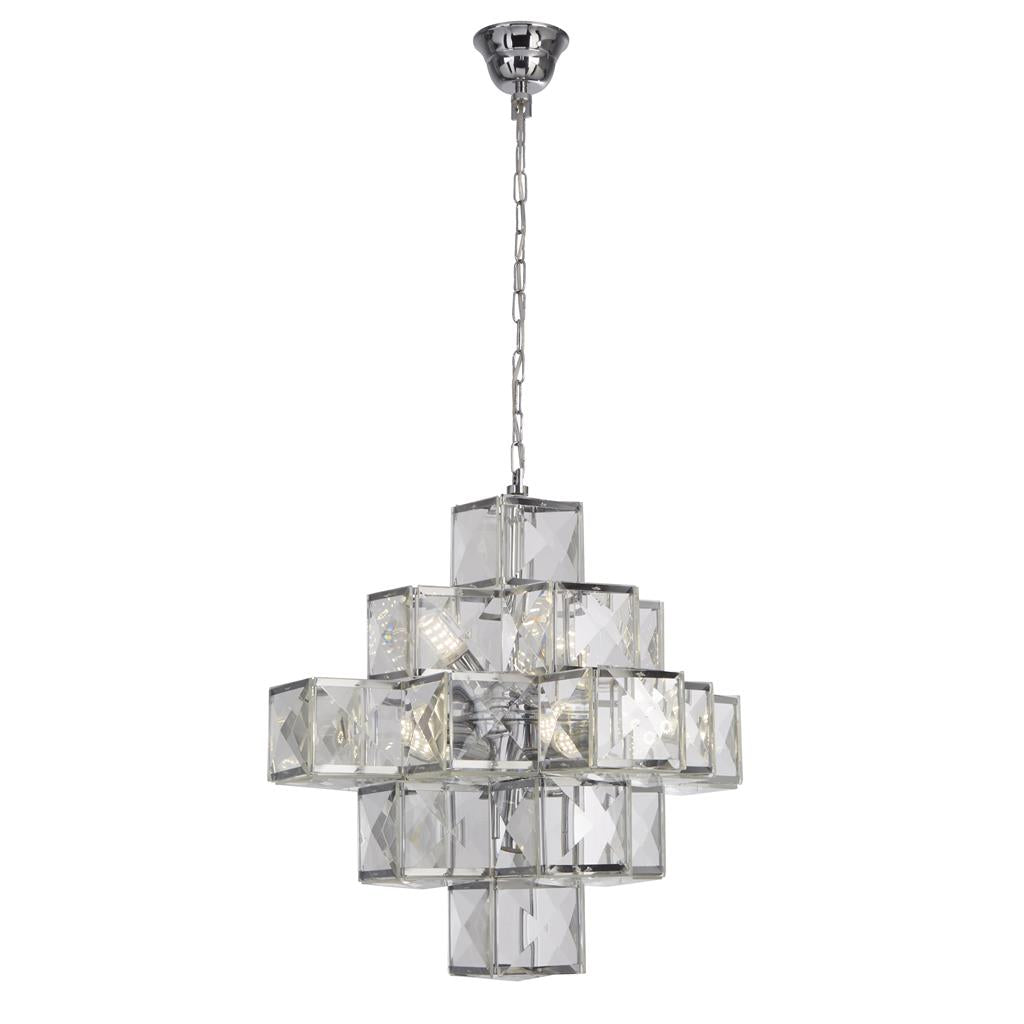 Glacier 7 Lt Ceiling Pendant - Chrome & Acrylic