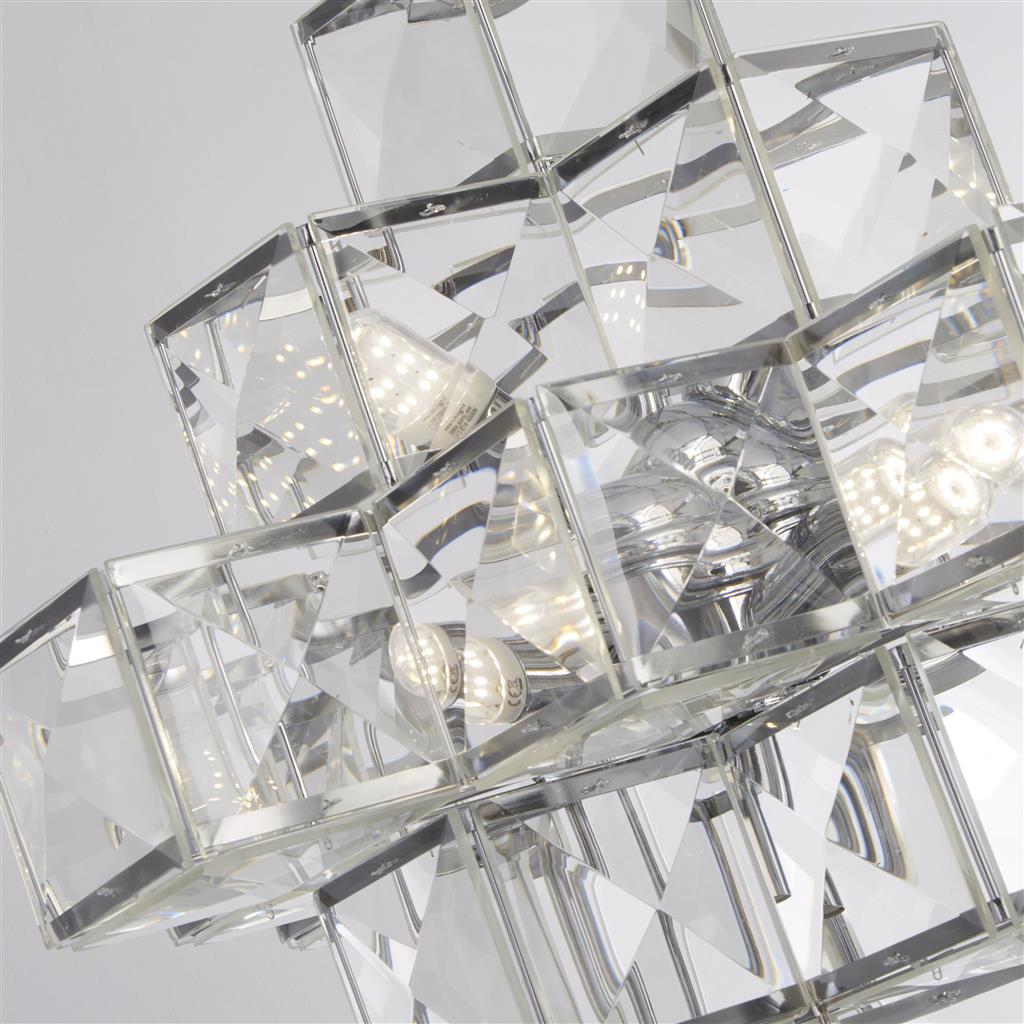 Glacier 7 Lt Ceiling Pendant - Chrome & Acrylic