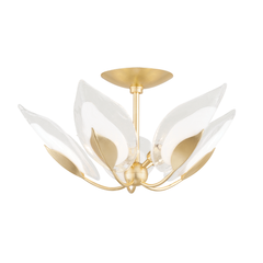 Blossom 5Lt Semi Flush - Gold Leaf