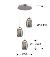Nebula Lamp 3/5/12L Led Chrome Ip20 Integrated Led