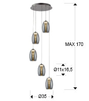 Nebula Lamp 3/5/12L Led Chrome Ip20 Integrated Led