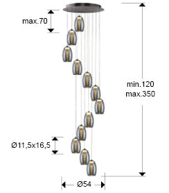 Nebula Lamp 3/5/12L Led Chrome Ip20 Integrated Led