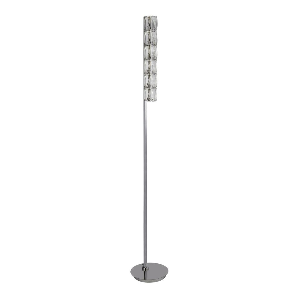 Remy LED Floor Lamp - Chrome & Clear Crystal Trim Integrated LED