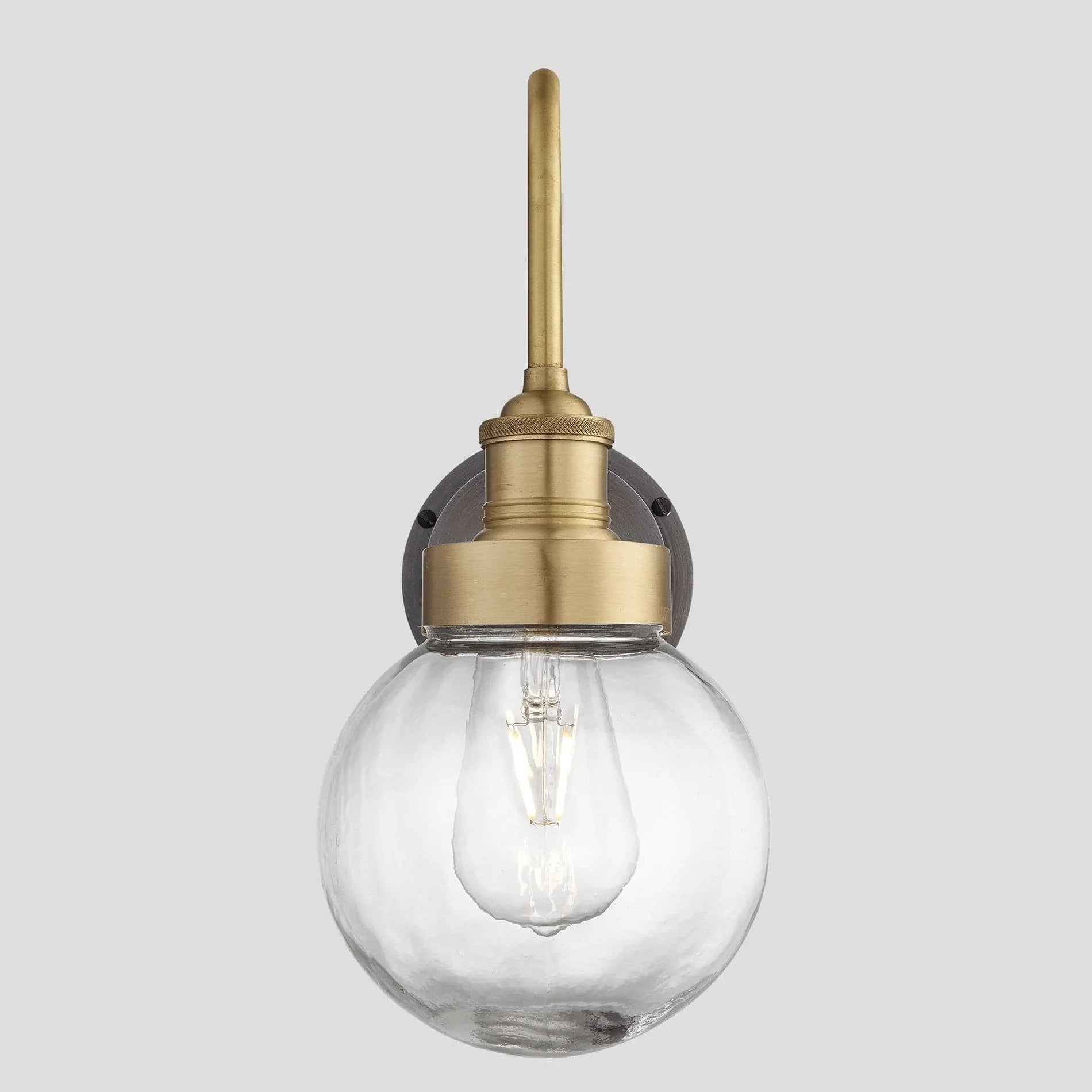 Swan Neck Globe Glass Outdoor & Bathroom Wall Light - Various Finishes
