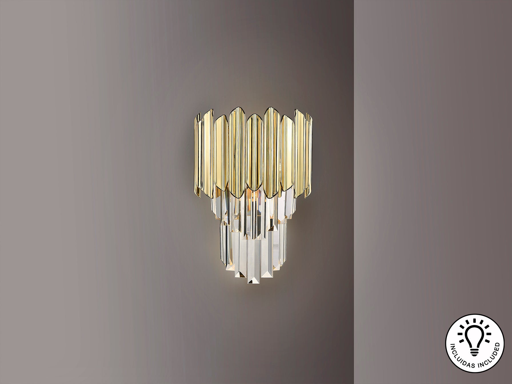 Tiara 1Lt  Wall Lamp- Chrome-Gold