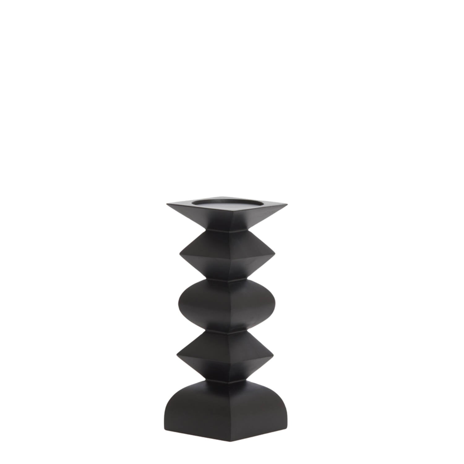 Alverca Candle Holder Wood Matt Black