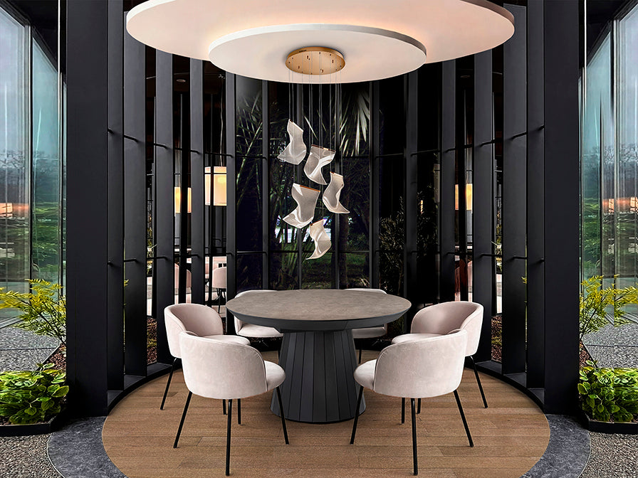 VELOS II - Chrome/Rose Gold Lamp 5/13Lt Ip20 Integrated Led