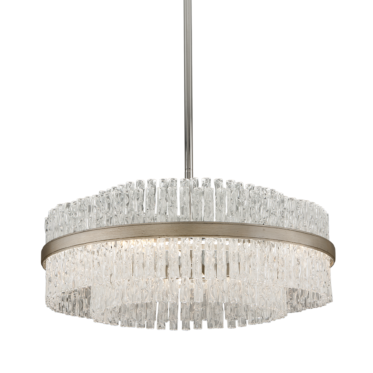 Chime 4/8Lt Pendant - Silver Leaf