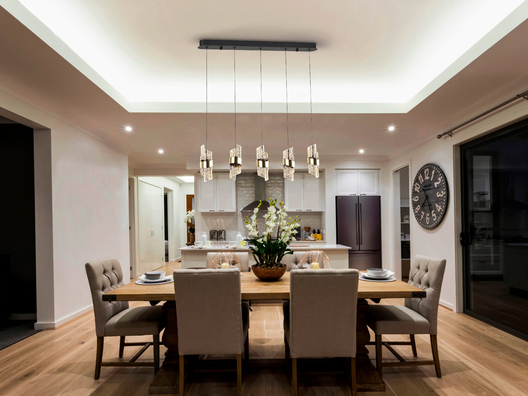 Iliada 5Lt Kitchen Table Island Light- Black-Gold
