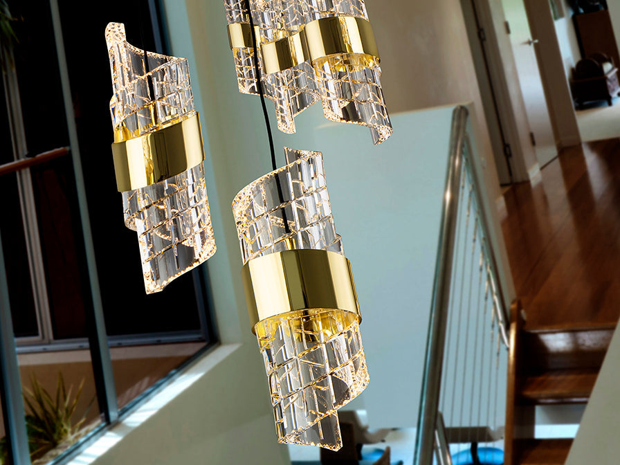 Iliada - Lamp 3/5/9/13Lt Black-Gold Ip20 Integrated Led