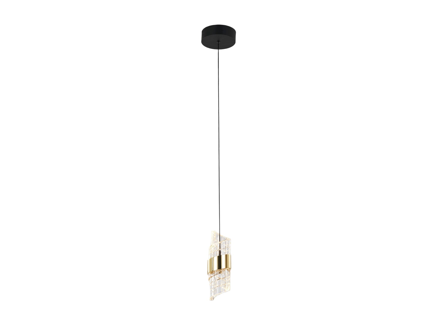 Iliada Single Pendant Light-  Black-Gold
